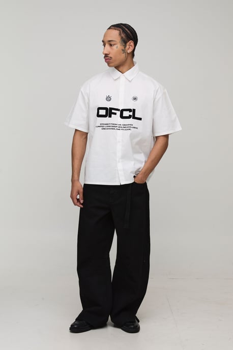 Boxy Fit Circa 98 Flock Print Short Sleeve Shirt - Image 4