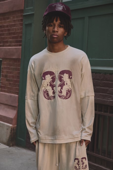 Oversized Graphic Faux Layer Heavyweight Washed T-Shirt - Image 1