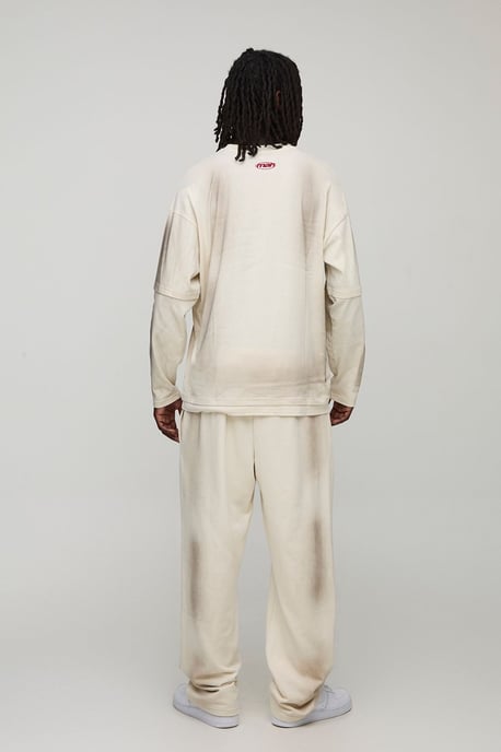 Oversized Graphic Faux Layer Heavyweight Washed T-Shirt - Image 2