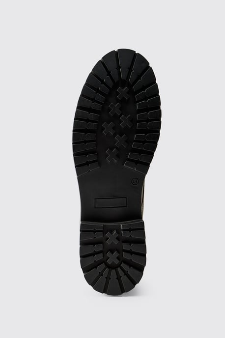 Faux Suede Chunky Sole Lace Up Boot - Image 5