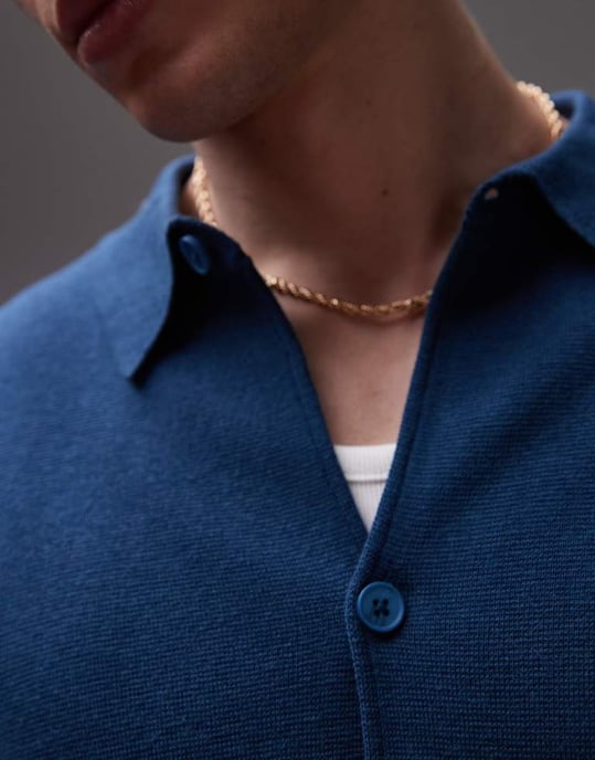 Topman smart cardigan i marinblå - Image 4