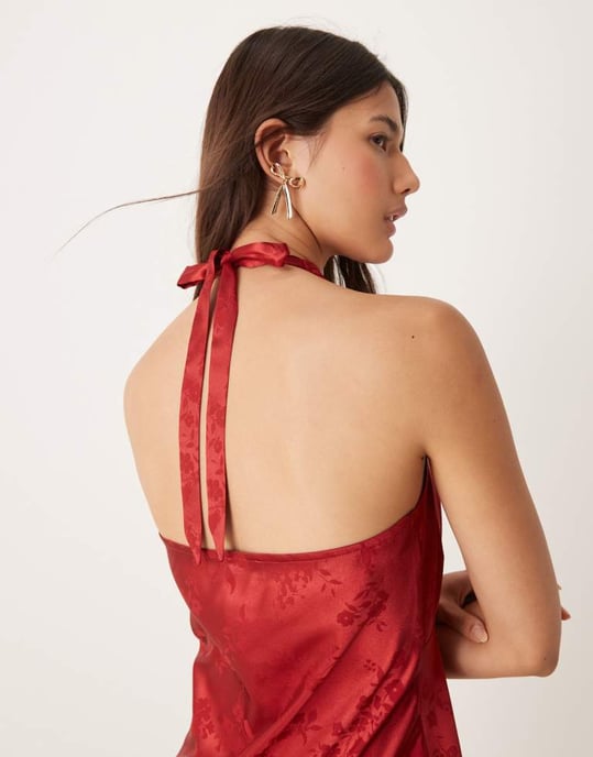 Miss Selfridge jacquard halter mini dress - Image 4