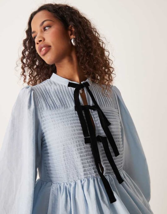 for love and lemons cocktail dress Chelsea Mini As sweet as a One Year Girl Party Color:Enchanted Floral Serenity Blue fall winter transition outfit