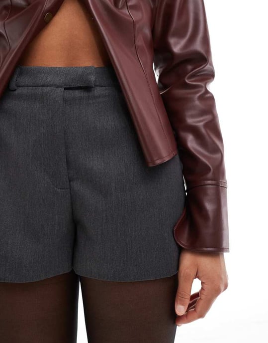 ASOS DESIGN tailored micro short in grey marl - Image 3