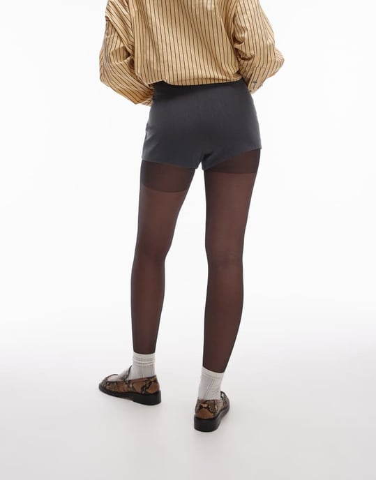Topshop tailored knicker shorts in grey - Image 2