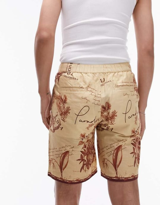 Topman relaxed printed short in stone - Image 4