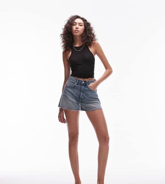 Topshop Tall denim comfort stretch short in bleach - Image 1
