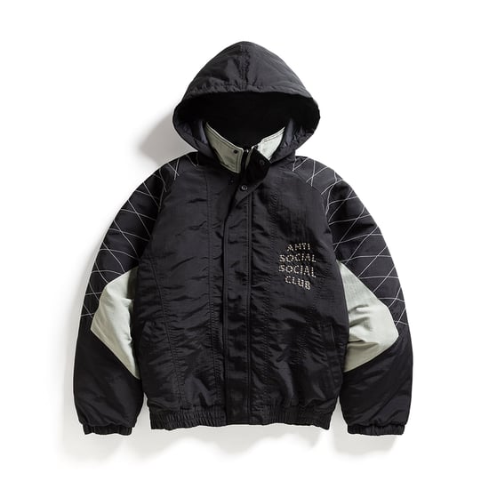 ASSC Studded Starter Jacket with Quilted Shoulders in Black - Image 3