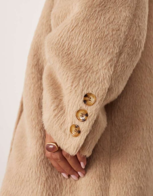 ASOS EDITION wool mix oversized double breasted coat in oatmeal - Image 3
