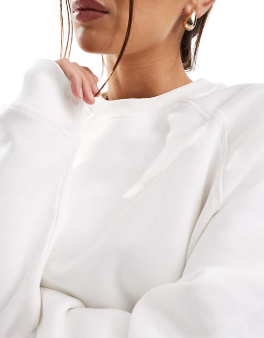 ASOS DESIGN Heavy weight oversized sweatshirt in ecru - Image 3