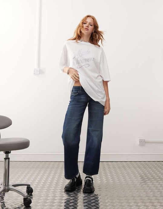 Cheap Monday Anti Low Rigid Rak Benjeans i Star Blue Mörk Tvätt - Image 1