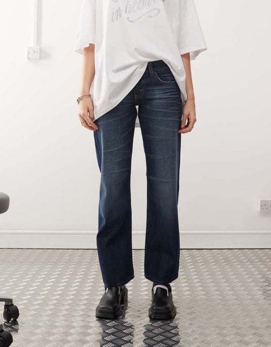 Cheap Monday Anti Low Rigid Rak Benjeans i Star Blue Mörk Tvätt - Image 4