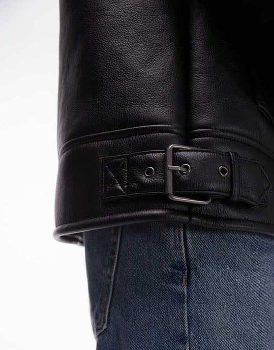 Topshop shearling aviator jacket in black - Image 3