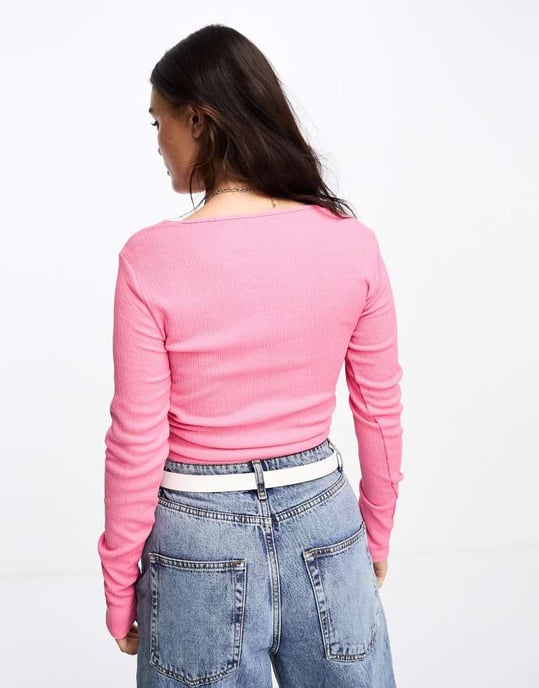 Pieces vriden framtop i pink - Image 4