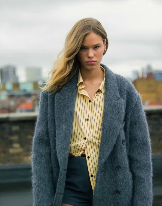 Topshop premium wool blend brushed formal coat in grey - Image 2