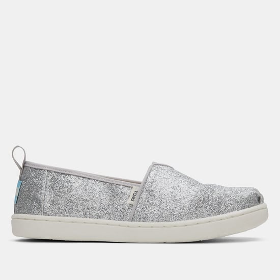 Girl's Toms Juniors Alpargata Classic Espadrilles in Silver - Image 1