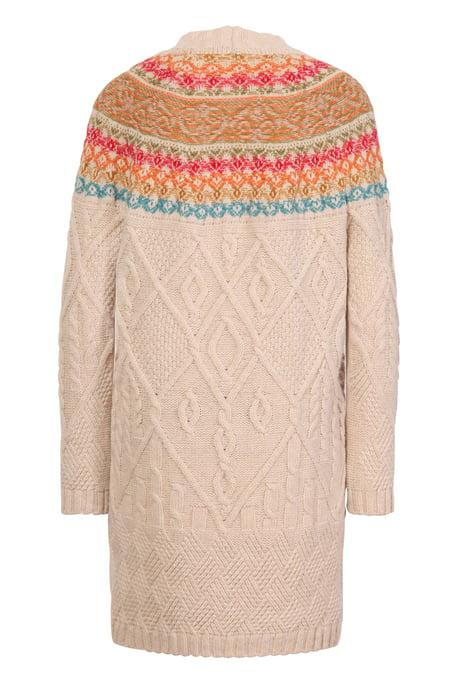 V-Neck Coatigan, Structure Pattern - Image 2