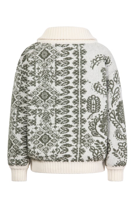 Rollneck Zip Jacket, Ornament Pattern - Image 2