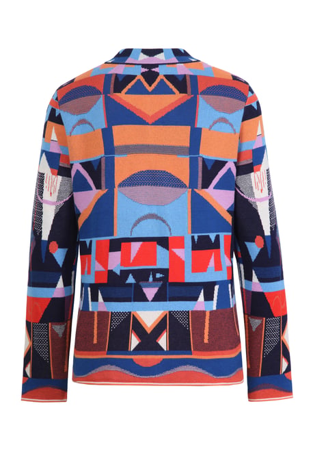 Jacquard Cardigan, Abstract Motive - Image 2