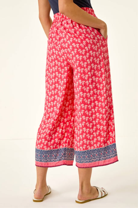 Petite Border Print Cropped Trouser - Image 3