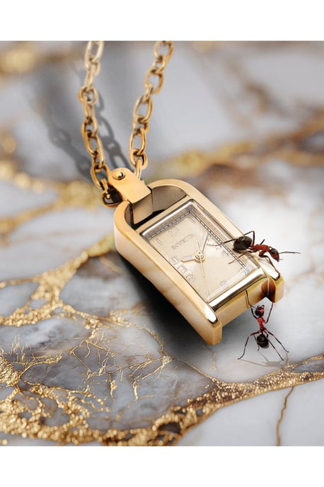 Invicta Mini - Necklace 49935 Dames Horloge - Quartz Uurwerk - Roestvrij Staal met gouden Wijzerplaat - 17mm - Image 5