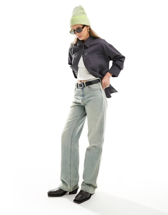ASOS DESIGN oversized twilljacka i kolgrå - Image 2