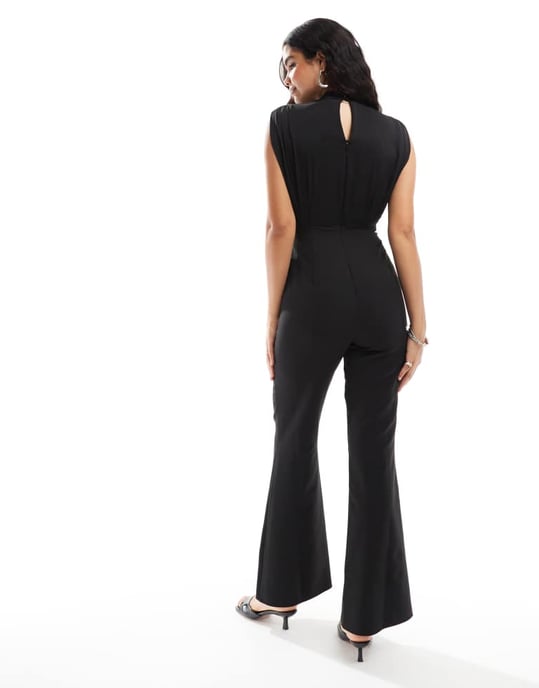 ASOS DESIGN hög nacke jumpsuit i svart - Image 4