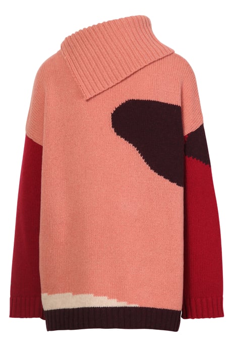 Roll-Neck Pullover, Color Blocking - Image 2