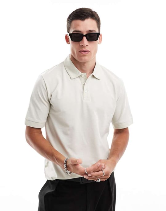 Jack & Jones Premium färgblock pique polo i grön - Image 1