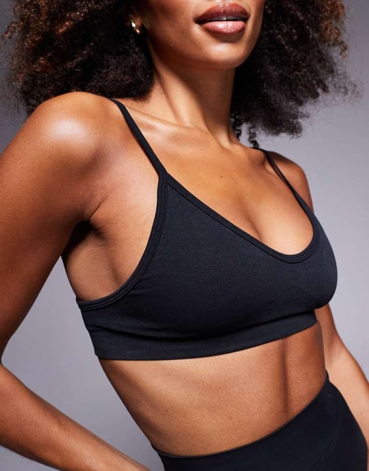 ASOS DESIGN Premium sculpting crop bra in black - Image 2
