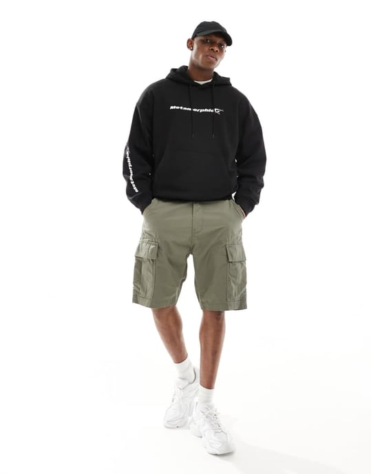 ONLY & SONS oversized hoodie med fjärilstryck i svart - Image 3
