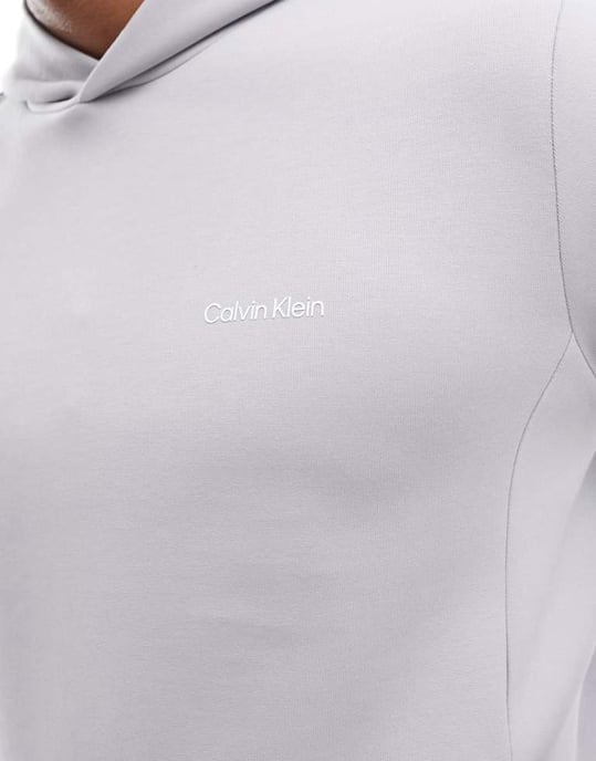 Calvin Klein mikrologotyp repreve hoodie i silver sconce - Image 3
