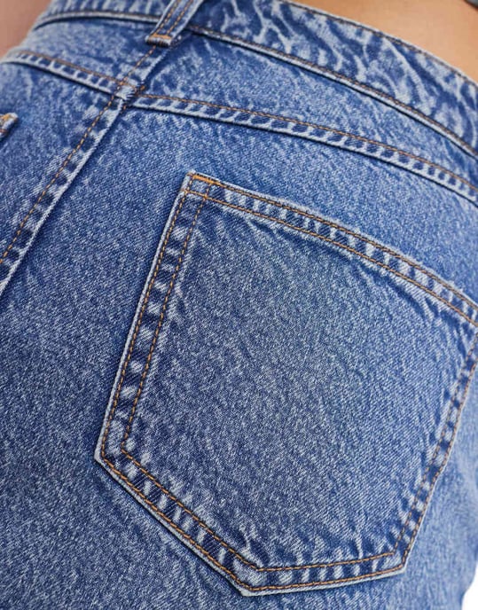 Miss Selfridge denim mikromini kjol i mid blue wash - Image 4