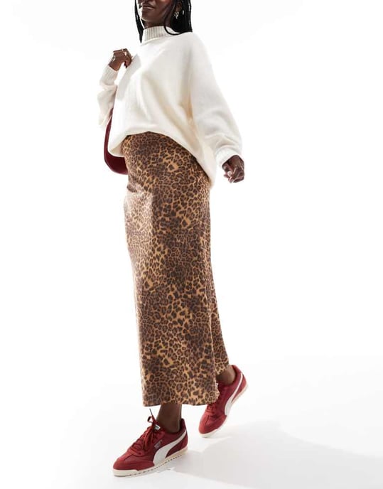 ASOS DESIGN satin sned midi i leopardmönster - Image 2