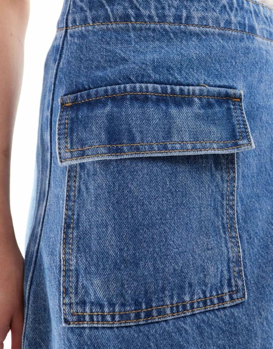 ASOS DESIGN mini kjol i mittblå - Image 3