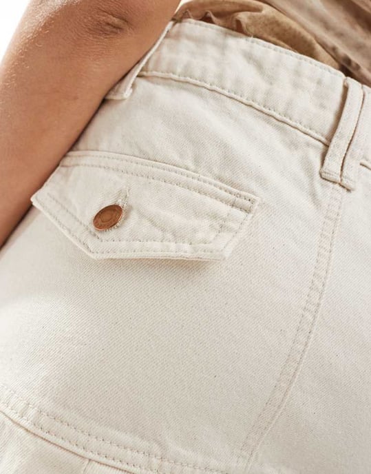 Återvunnen vintage plisserad denim västern mini kjol - Image 3