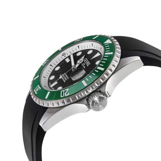 Wall Street Swiss Automatic Sellita SW200-1 Green Bezel Black Enamel Watch - Image 3