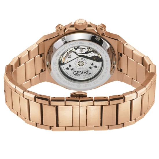 Gevril Men's Kingsgate Swiss Made Automatic Chronograph Movement ETA 7750 Black Dial, Stainless Steel Watch - Image 2