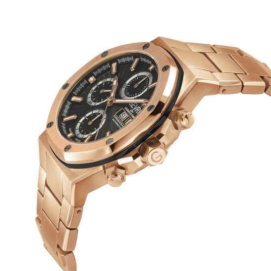 Gevril Men's Kingsgate Swiss Made Automatic Chronograph Movement ETA 7750 Black Dial, Stainless Steel Watch - Image 3