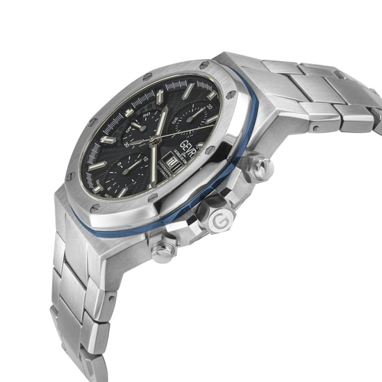 Gevril Men's Kingsgate Swiss Automatic Chronograph Movement ETA 7750 Blue Dial, Stainless Steel Watch - Image 3