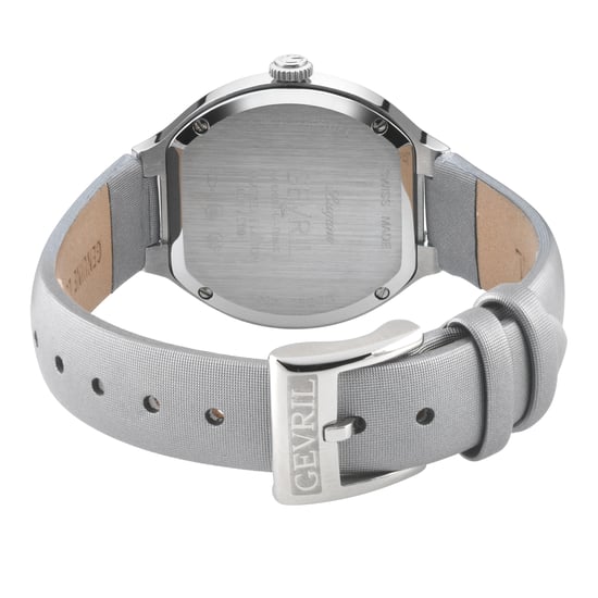 Gevril Women's Lugano Luxury Swiss Diamond 30 MM Watch, White MOP Dial, 316L Stainless Steel Case, Genuine Italian Handmade silver Leather Watch - Image 2