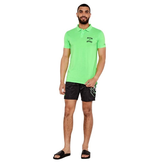 Plein Sport Scratch Logo Green Polo Shirt - Image 5