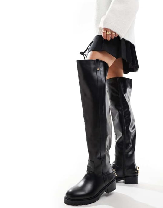 Simmi London Bred Passform Gerald Over The Knee Stövlar i Svart - Image 3