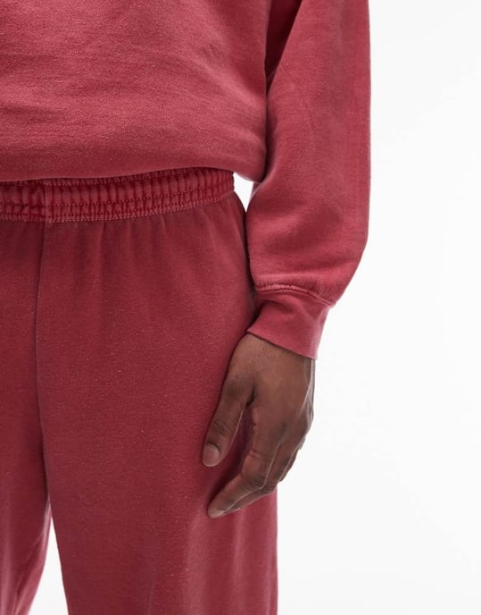 Topman vintage tvättad oversized jogger i röd - Image 3
