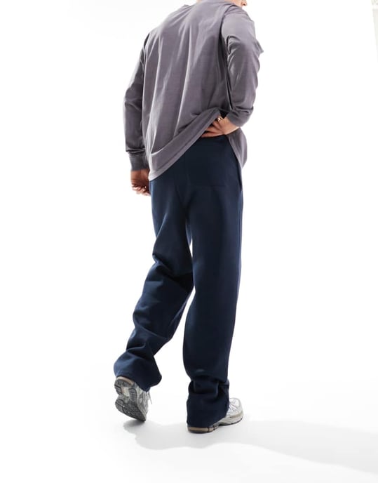 ASOS DESIGN vid bens jogger med veck i marinblå - Image 3