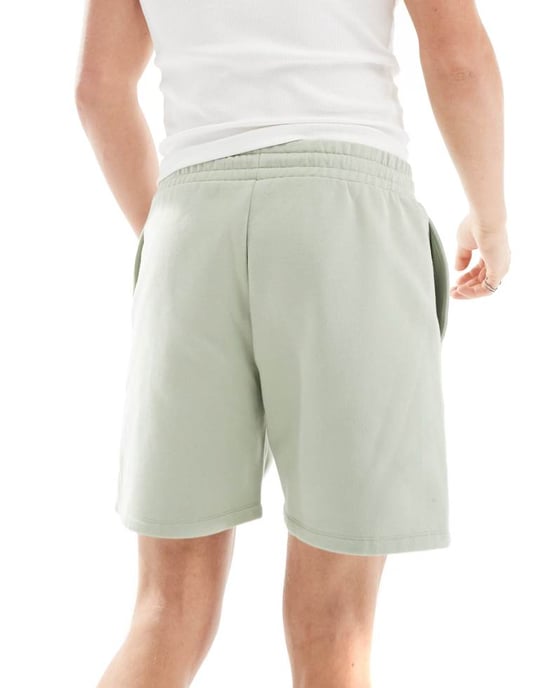 ASOS DESIGN premium oversized tungviktsshorts i 400gsms i ljusgrön - Image 4