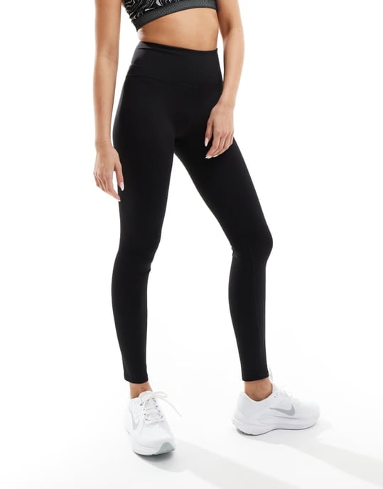 Monki sömlösa yogahigh waist aktiva gymleggings i svart - Image 2