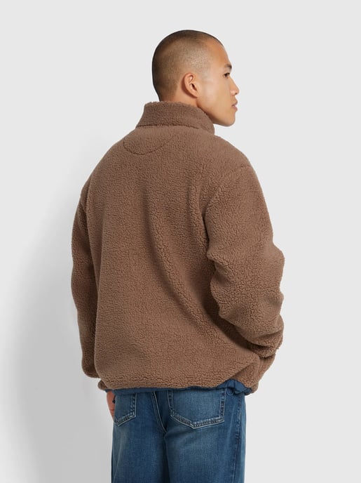 Mens Mushroom Grey Elias Full Zip Fleece Jacket - Image 4