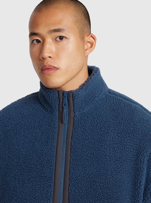 Mens Deep Blue Elias Full Zip Fleece Jacket - Image 2