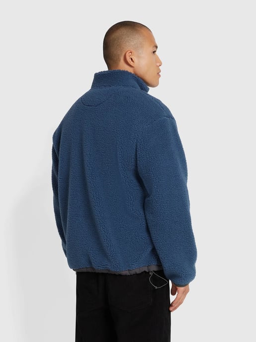 Mens Deep Blue Elias Full Zip Fleece Jacket - Image 4